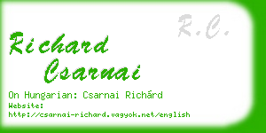 richard csarnai business card